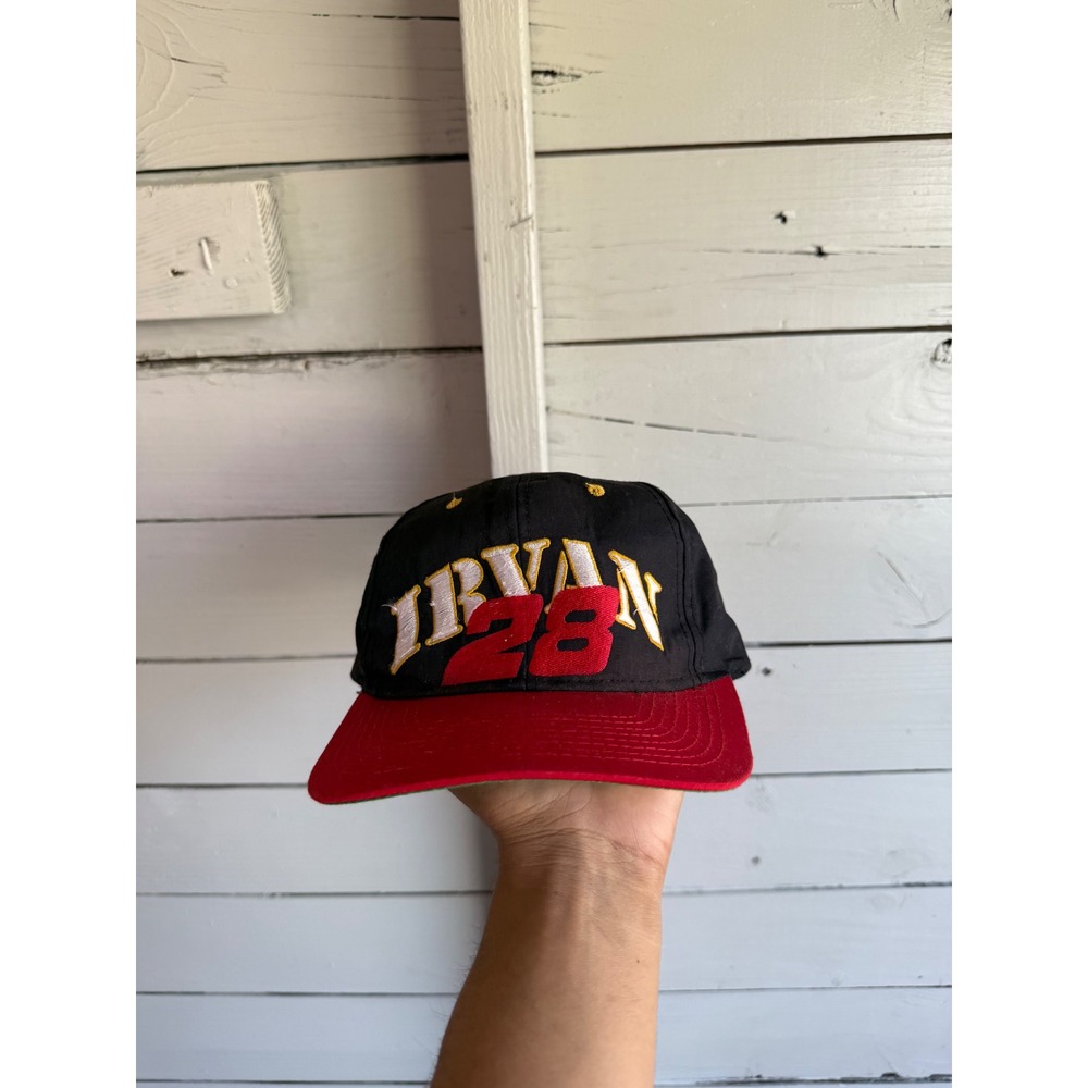 Vintage Ernie Irvan 28 Havoline Racing Snapback Hat Black Red NASCAR Cap